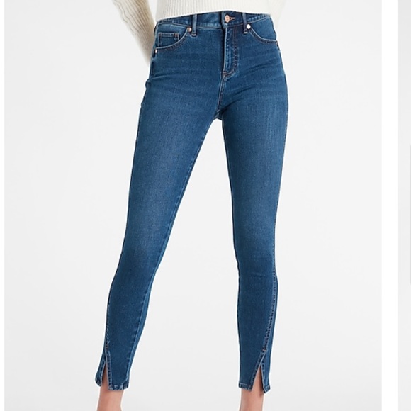 Express Mid Rise Extra Supersoft Vented Hem Skinny Jeans 2R